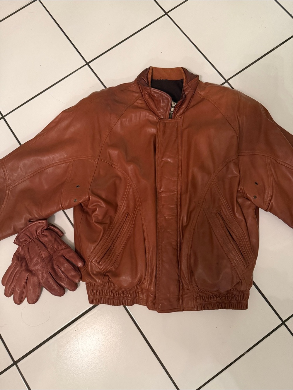 Saxony collection leather bomber jacket